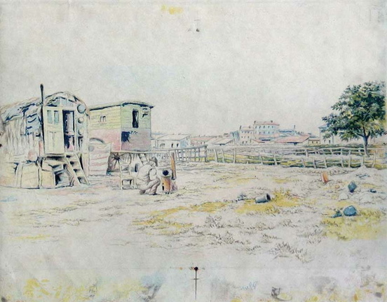 Les roulottes - Avec ébauches de couleurs