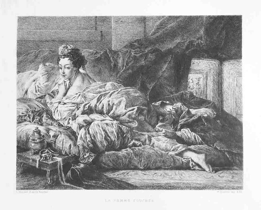 Boucher - Femme couchée sur le ventre 